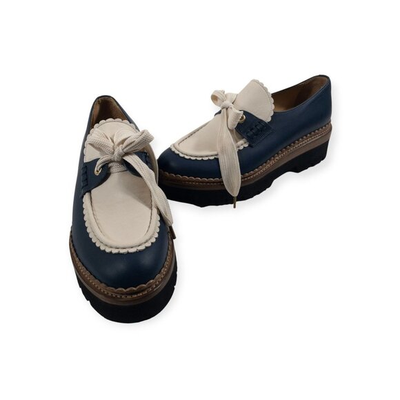 The Office Of Angela Scott Miss Elsie Navy Loafers SZ EU 39 US 9 Coquette - Picture 2 of 16